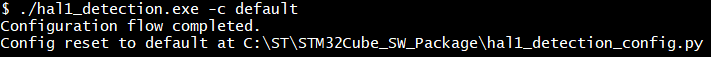 Screenshot of the configuration reset performed with the default command. :width: 1000px